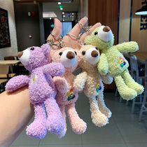 Plush keychain doll pendant female ins cute cartoon bear hanging jewelry gift bag car key chain