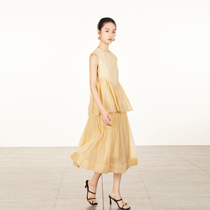 NEENJOJO Gentle fake two-piece design dress summer sleeveless dress for women 2024 summer skirt