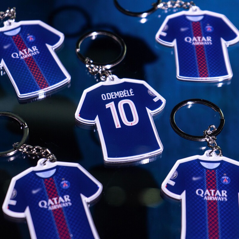 Paris Saint-Germain Jersey Keychain Accessories Dembélé, Kvaratskhelia, Balcklar