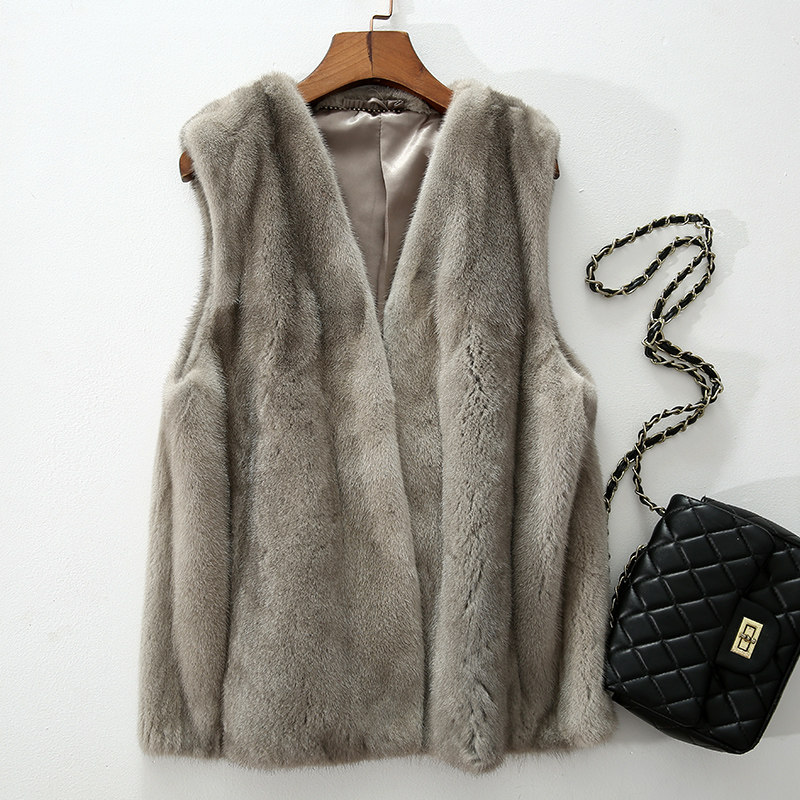 Fur 2022 new mink fur vest women's short whole mink vest winter Haining real mink fur coat fur coat