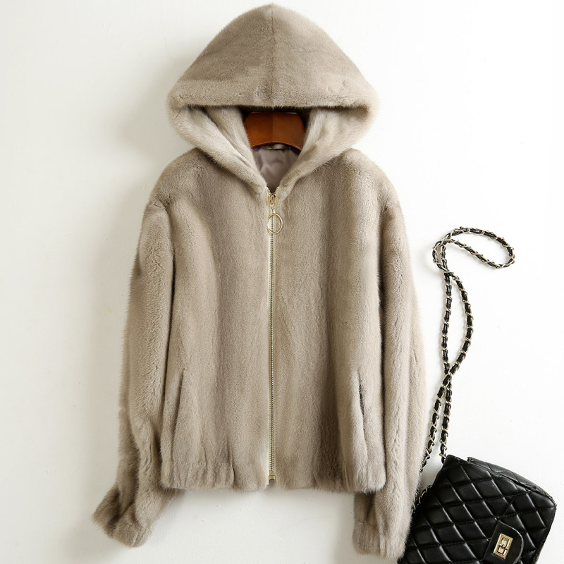 Mink coat female mink shortcut 2022 new fur fur coat Haining fur band hat young ocean gas