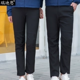 Черные флисовые бархатные дорожные зимние ветрозащитные водонепроницаемые удерживающие тепло штаны подходит для мужчин и женщин для работы