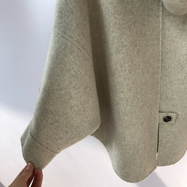 2018 mới mùa thu và mùa đông áo khoác cashmere hai mặt Phiên bản Hàn Quốc của hồ sơ áo choàng ngắn đoạn len nhỏ áo len nữ quần áo - Accentuated eo áo