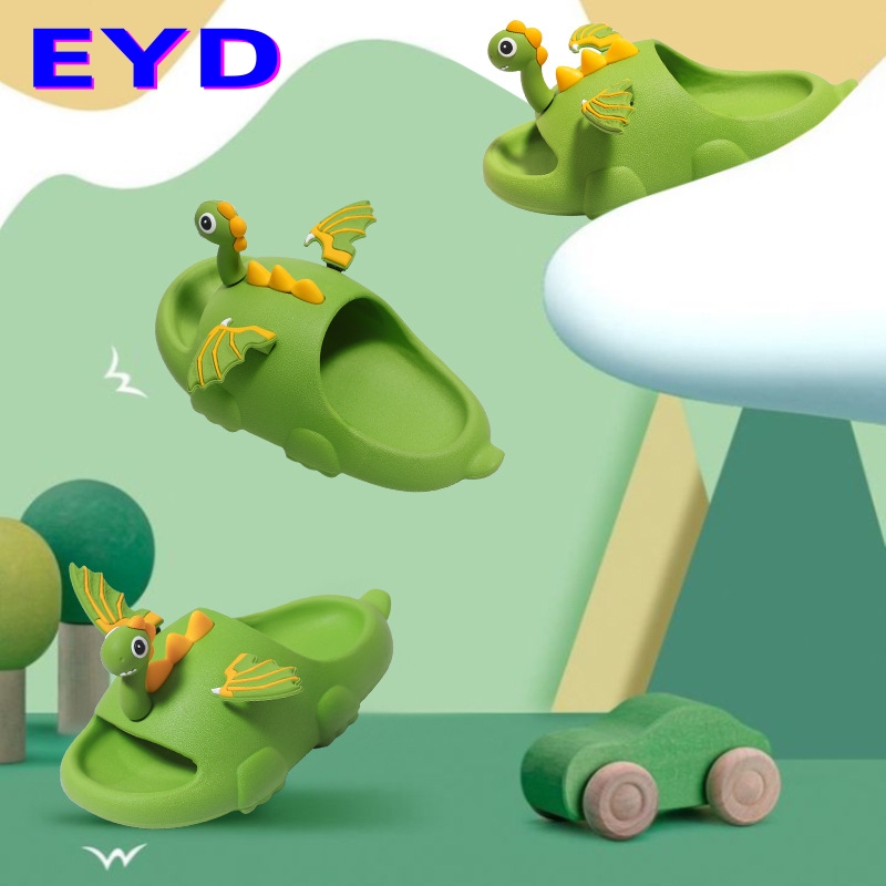 Children's Dinosaur Slippers for Boys and Girls, 3D Winged Flying Dragon Design, Soft Sole, Lightweight, Non-Slip, Trendy Outdoor Slippers