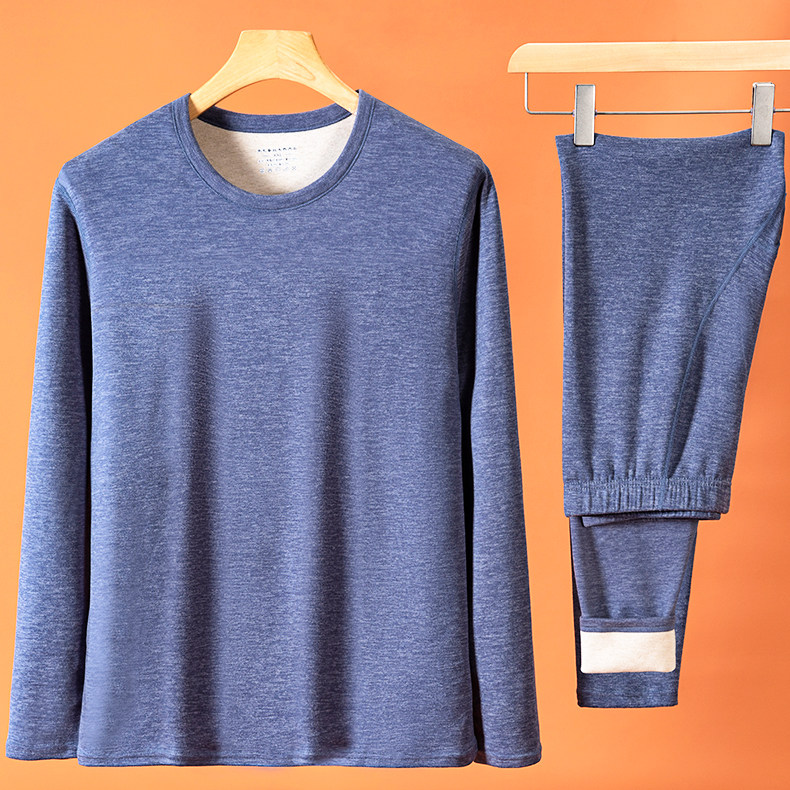 羊绒蚕丝德绒保暖内衣套装男士中高领加绒加厚发热秋衣秋裤男款冬详情24