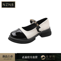 NZNB French sweet cool Mary shoes woman 2023 new coarse heel shoes with English small shoes