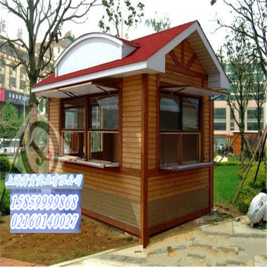 Embalming Wood Wooden Wooden Wooden House Lodge Security Kiosk Mobile Outdoor Sales Kiosk Farmhouse Shelter House Cool Kiosk Equipment Room