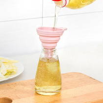 Foldable square retractable funnel Kitchen liquid dispenser tool Food grade silicone long neck oil funnel