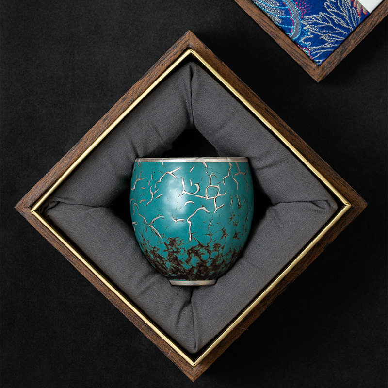 Coarse Pottery Utiliturian Tea Cup Evergreen Glazed Laughing Whisper Changai Cup ceramic tea tea Tea Ware Creator Personal Cup Tasting Cup Single Cup