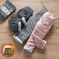 South Korean Winter Girl Girl Winter Cotton Pants New Children Long Pants Woman Treasure Ocean Gas Children Plus Suede Thickened Body Pants