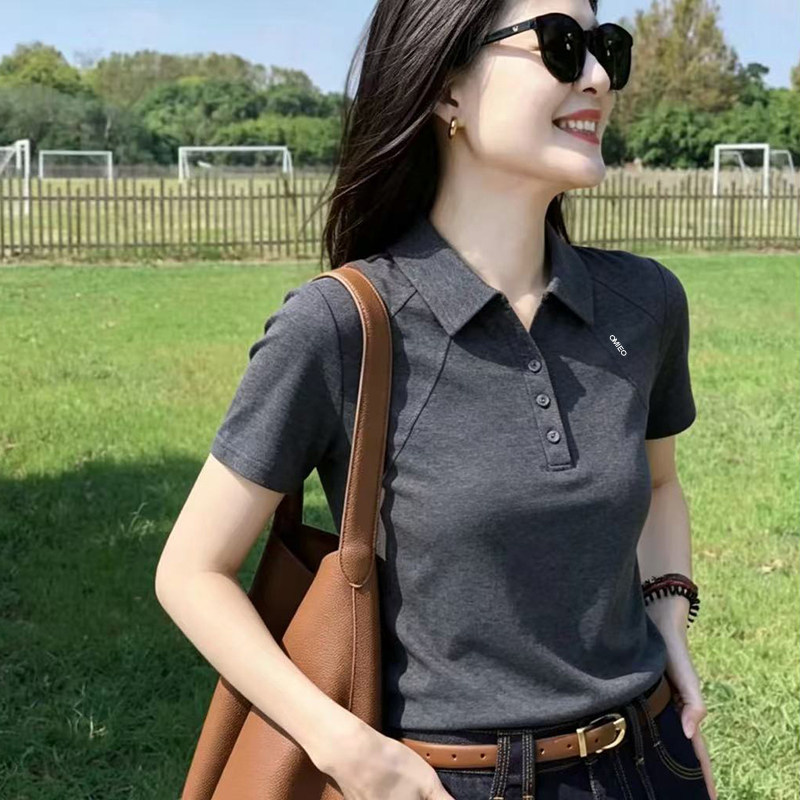 Short-Sleeved T-Shirt for Women, Summer 2026 New Style, Formal Workwear, Elegant Polo Shirt, Casual Sports Top t Short-Sleeved T-Shirt for Women, Summer 2026 New Style, Formal Workwear, Elegant Polo Shirt, Casual Sports Top t