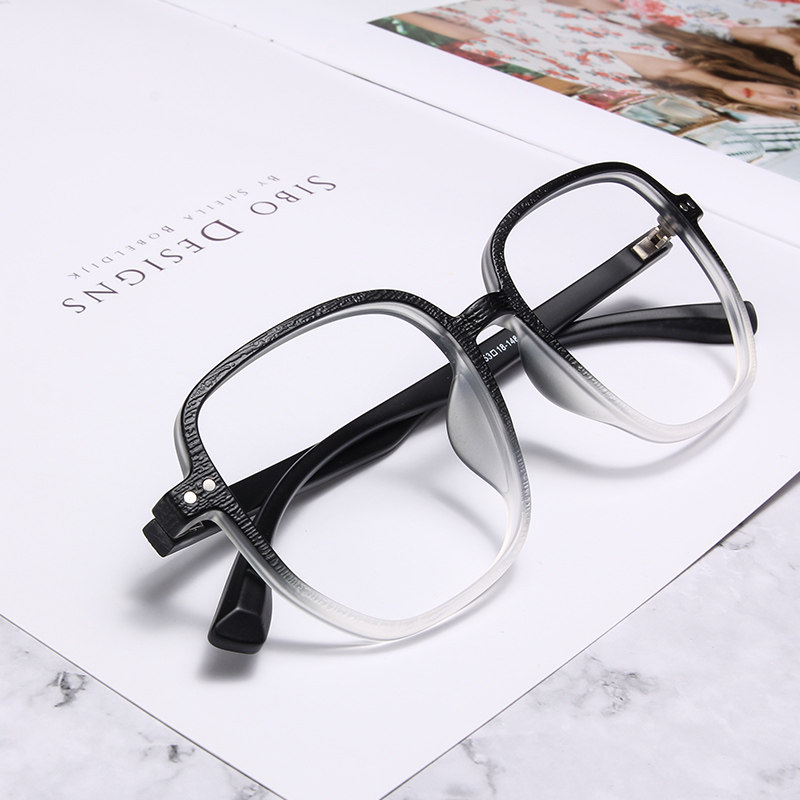 Ultra light retro wood grain glasses frame men's gradual color myopia eyes anti-blue radiation computer no degree female tide