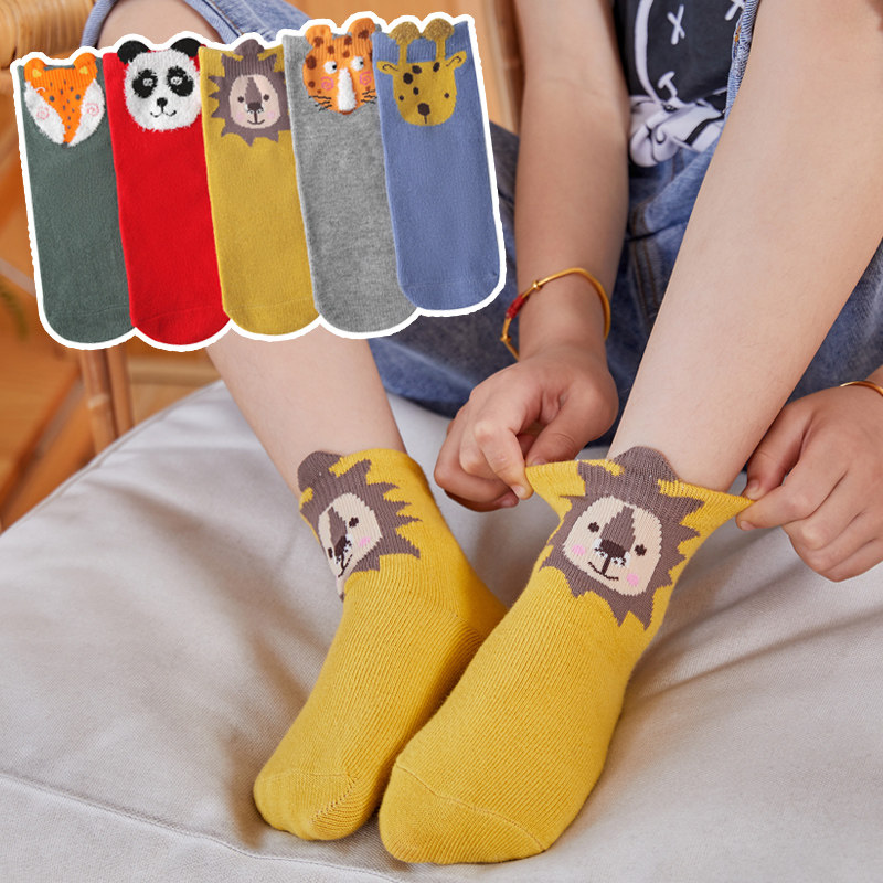 Children's socks pure cotton spring autumn and summer stockings boys and girls in the big children socks baby cartoon cotton socks