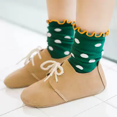Children's socks spring and autumn thin girls wooden ear bubble socks baby socks baby socks Korean Princess personality children's socks