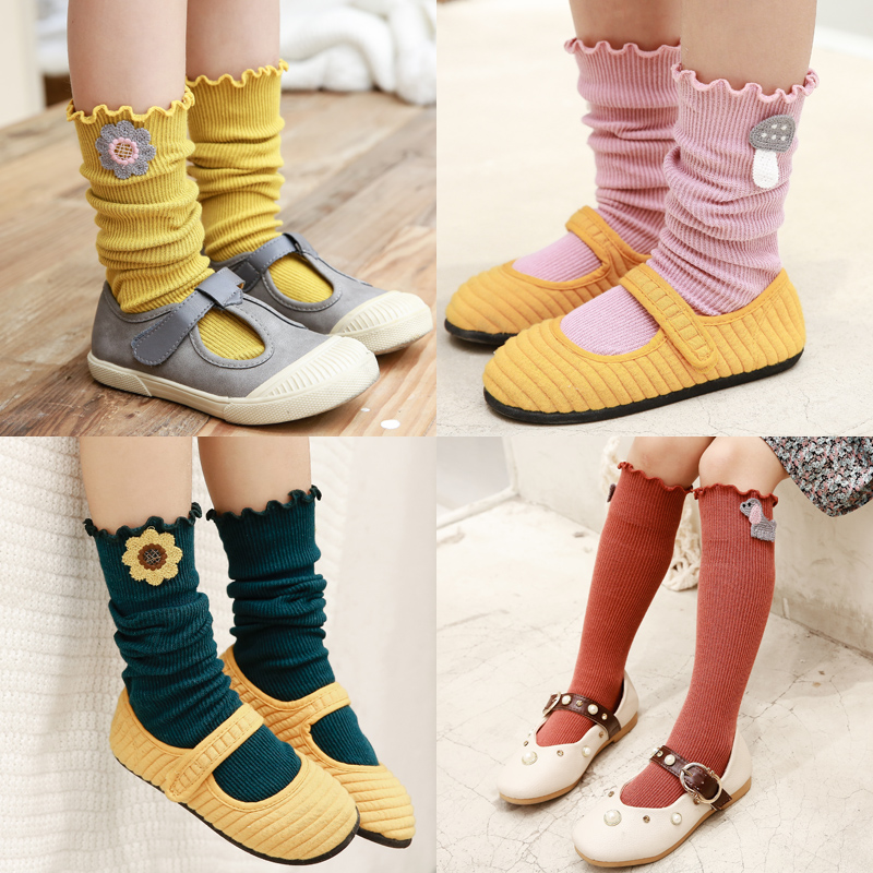 Children's bubble socks spring, autumn and winter Korean children's loose mouth baby socks in candy color female princess socks