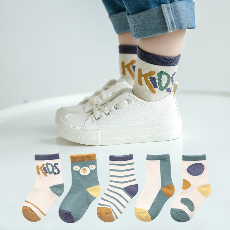 Baby socks pure cotton spring and autumn thin children's stockings boys and girls cute cartoon children's socks 1-3-5 years old