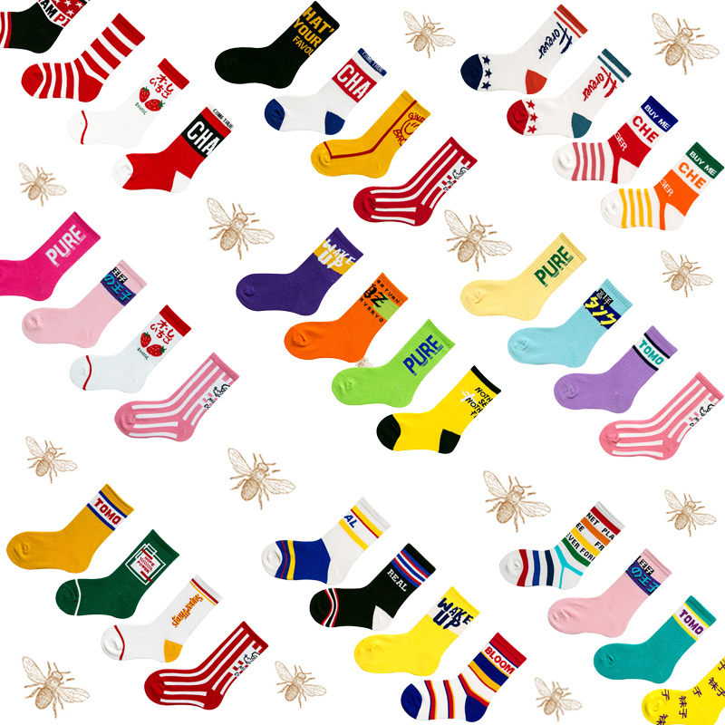 Child Tide Socks Ins Spring Autumn Season Korean version Street street Hip Hop hip hop CUHK Scout socks Socks Pulley Basketball Sports Socks