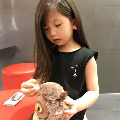 Children's clothing girls baby 2020 Japanese and Korean summer new pure cotton printing avatar children's vest sleeveless T-shirt