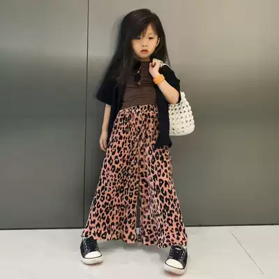 Douding adventure summer Korean version of children's girls baby children's clothing middle and large children's anti-mosquito pants pleated BAO WEN casual pants