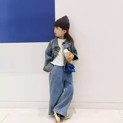 Douding Qiyu 2020 Autumn children's clothing boys and girls Japanese Korean version of the new foreign pie denim coat