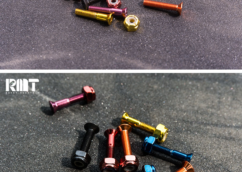 Cầu trượt chuyên nghiệp RMT cầu đinh đôi nghiêng Hexagon vít nut nut vít chuyên nghiệp màu tấm móng tay cầu đinh - Trượt băng / Trượt / Thể thao mạo hiểm bánh trượt patin
