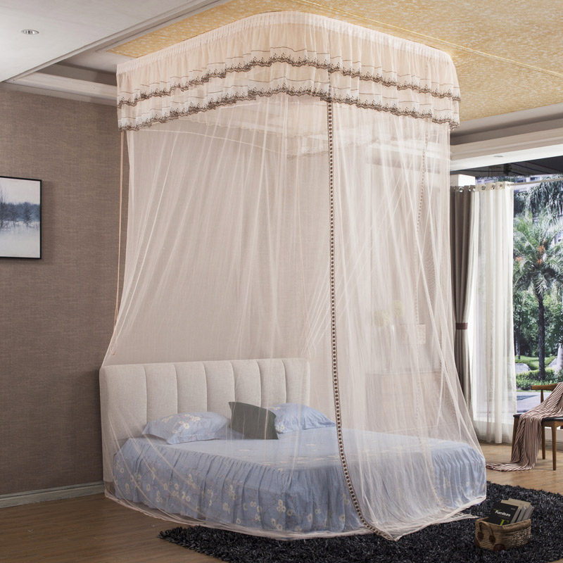 Luxury mosquito net ceiling rail installation suspended ceiling thickening bracket stable 1 5m 1 8m double bed can be customized