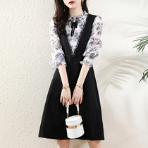 New fashion women's splicing thin dress in autumn 2022