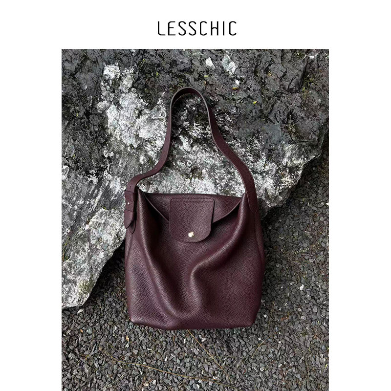 Lesschic【Lobster Bucket】Leather Versatile Shoulder Crossbody Bag
