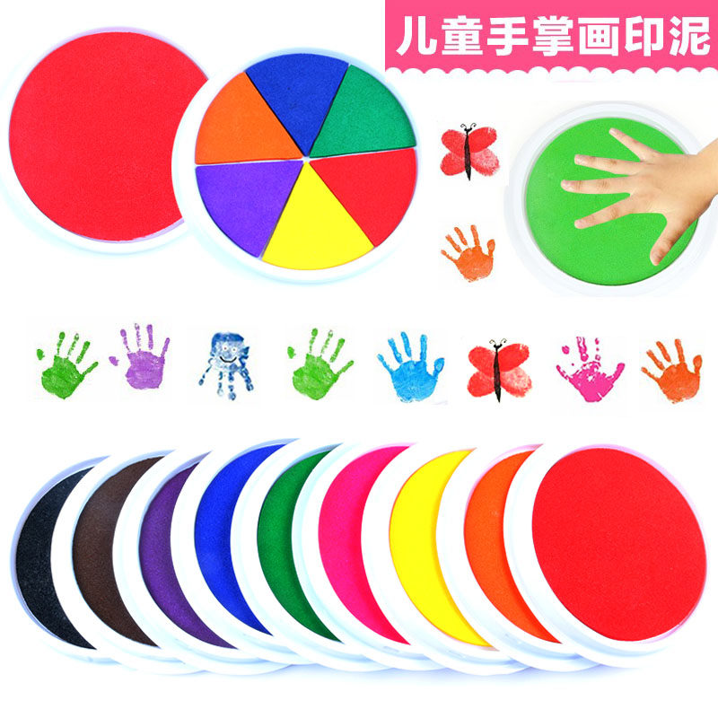 Children's finger painting ink pad printing table kindergarten painting graffiti palm painting color pigment environmental protection washable printing plate