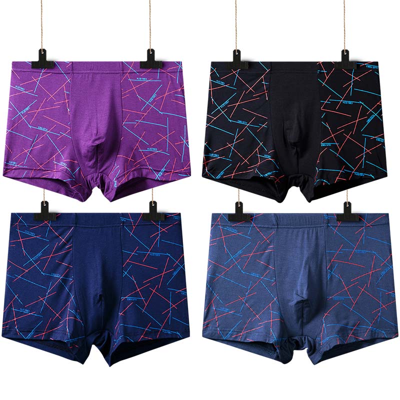 Lưng cao quần lót mens quần lót quần lót phổ trẻ đồ lót lỏng cỡ lớn quần short fuchsia phẳng đáy quần bốn chân.