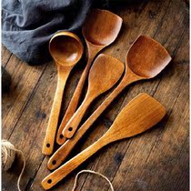 Small Wood non-stick wooden shovel stir-fried dish shovel soup spoon wooden shovel rice spoon Kitchen cooking spoon Kitchen kitchenware set