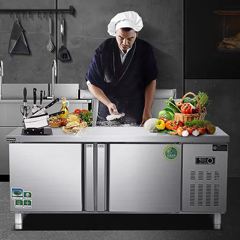 KONKA Yasuyoshi Refrigeration bench Commercial flat cold freezers Refrigerator Frozen Milk Tea Shop FULL SET OF EQUIPMENT