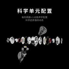 Проводные HiFi наушники 【戈聲】现货 moondrop/水月雨 黑剑darksaber两圈八铁入耳式耳机