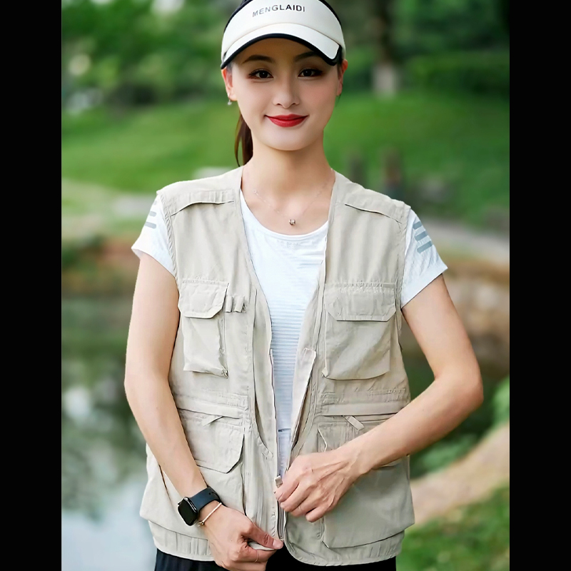 Jpdun/2026 Summer New Multi-Pocket Vest Unisex Lightweight Breathable Outdoor Casual Vest Sleeveless Jacket Jpdun/2026 Summer New Multi-Pocket Vest Unisex Lightweight Breathable Outdoor Casual Vest Sleeveless Jacket