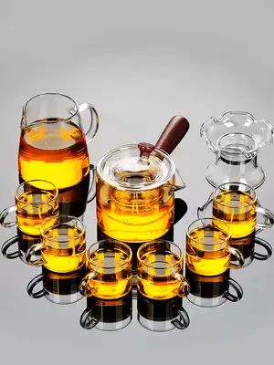 High temperature resistant transparent glass tea set set home living room simple kung fu tea cup tea tea set office meeting