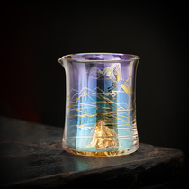 Seven Color Glass Justice Cup High End Home Large Capacity Sub Tea Instrumental Tea Sea Greed Cup Thickened Heat Resistant Tea Ware