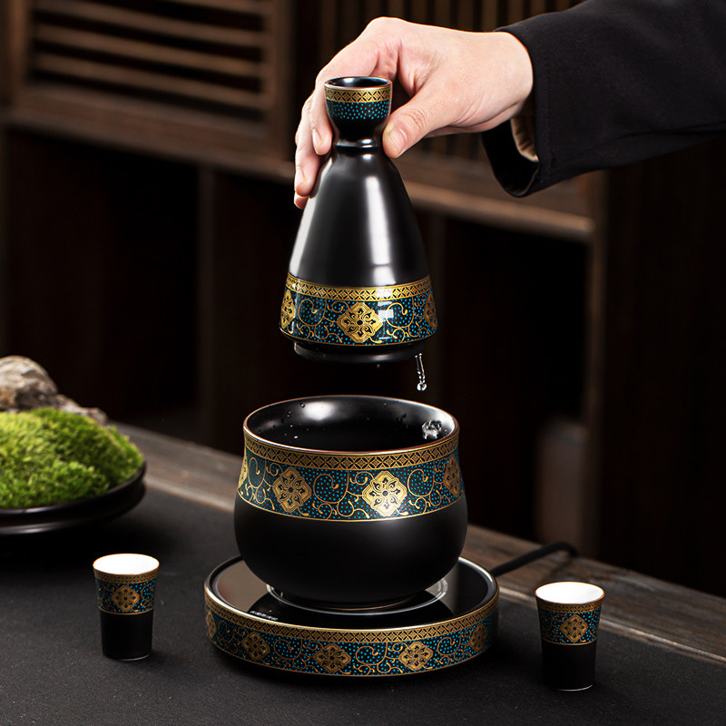 Mesohouse Winemaker Suit Wine Glass Hot Wine Jug Home Warm Wine Jug Wine With Heated Yellow Wine Cooking Wine BREEZE NATIONAL WIND-TAOBAO