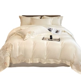 Высококлассный хлопковый комплект, простыня, пододеяльник, покрывало, 200 шт, 4 предмета, с вышивкой, простой и элегантный дизайн