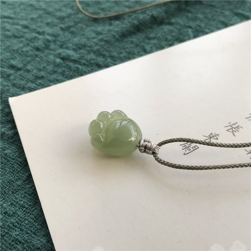 Earthly cute and field jade cat paws pendant jade Merchants Cat Paw Pendant Jade Peu Mini Cute Maiden 3-3