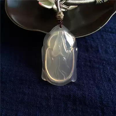 There is a Buddha in my heart, natural white chalcedony, Shakyamuni pendant, Jade Buddha, Evil, safety, necklace pendant