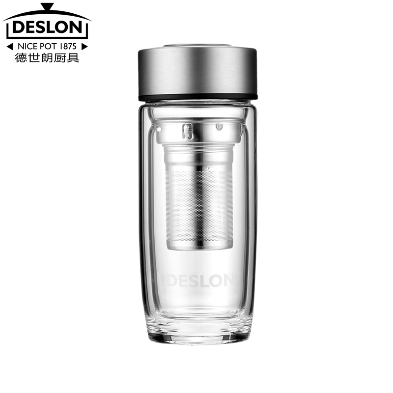 Deshilang Shuiyue Life Glass DSYB-260ml Double-layer Insulation Anti-scalding Tea Cup Portable Filter Cup