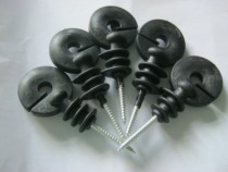 Pasture Fence insulator flat self-tapping black crude 5mm total length 10cm 100 pack