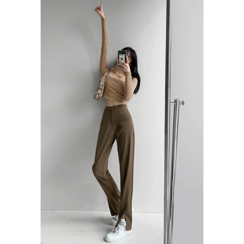 Костюм, осенние демисезонные штаны, свободный прямой крой, по фигуре