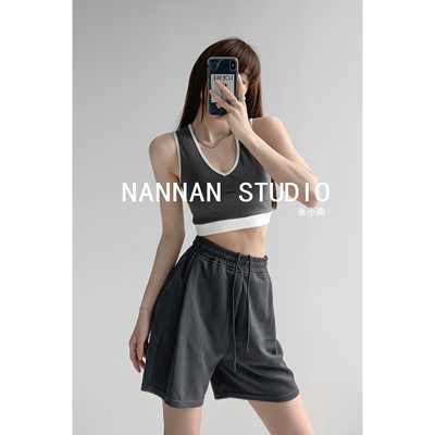 taobao agent Retro pants, sports shorts, American style, high waist