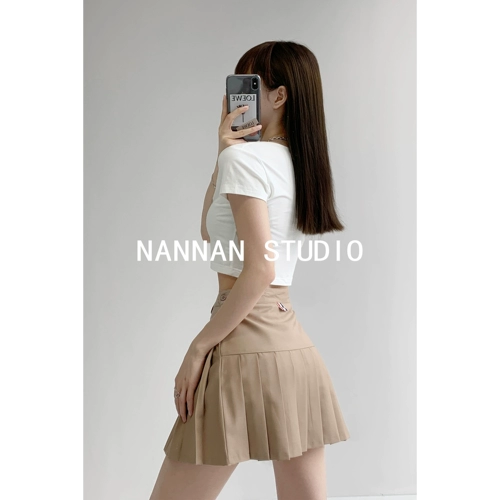 Tide, пиджак классического кроя, летняя юбка в складку, высокая талия, А-силуэт