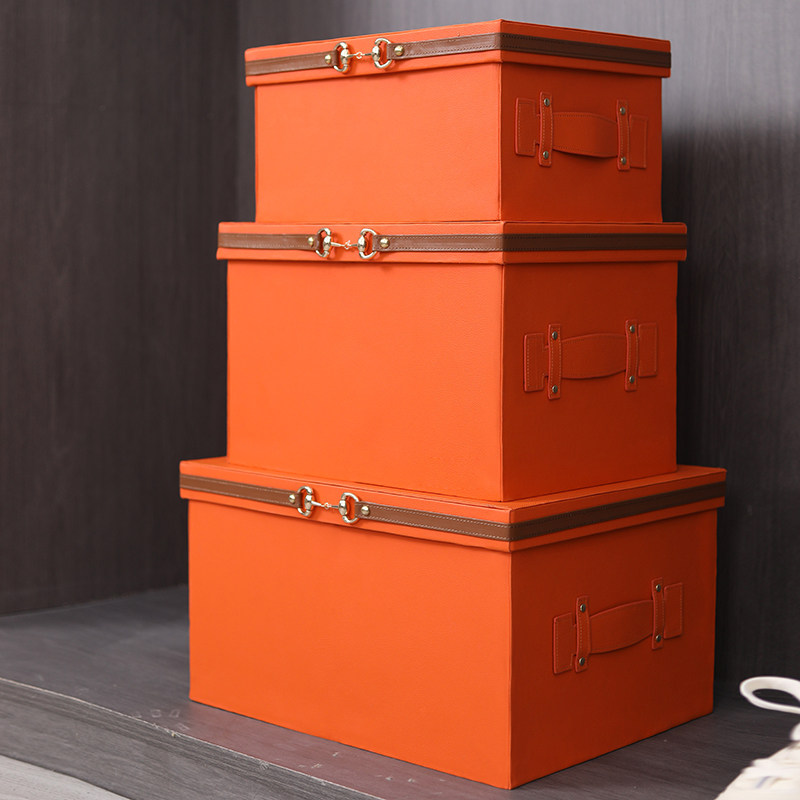 Storage box to store household large clothes folding storage box wardrobe clothing quilt finishing box leather