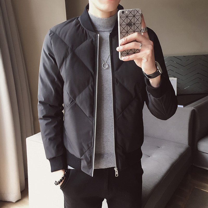 Winter stand-up collar warm cotton clothes men's body Han version winter dress cotton padded jacket trend thickened coat day department casual cotton clothing