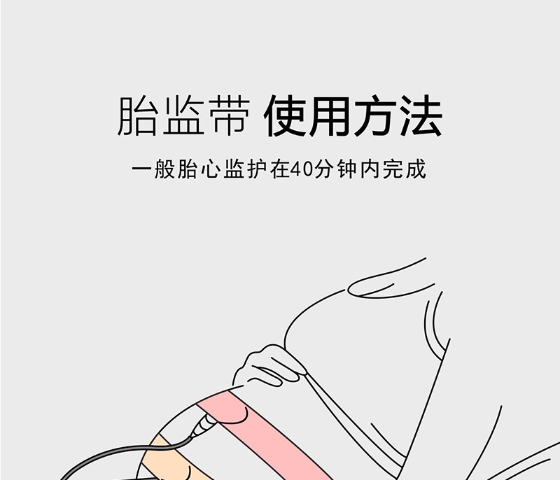 胎心监护带孕妇专用胎监带2条监测带孕期晚期产检绑带加长托腹带1 — 17
