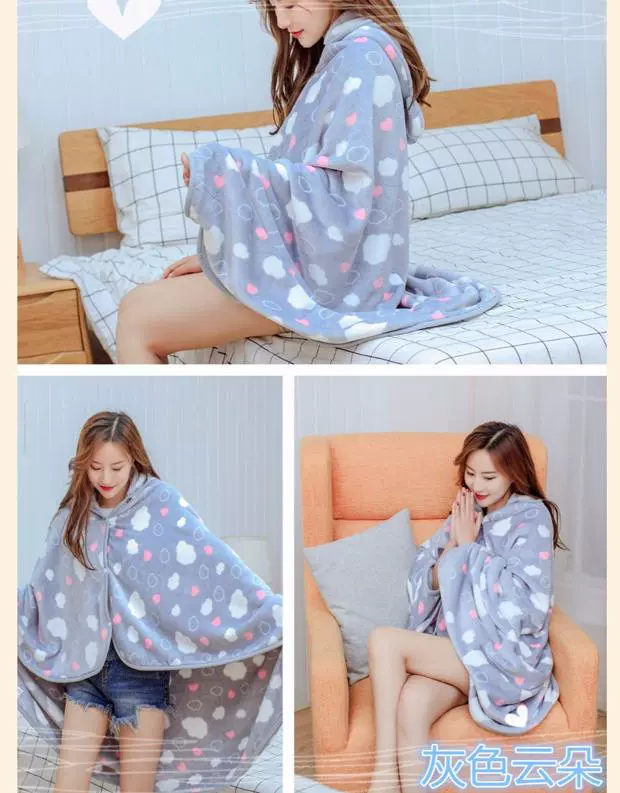 Mùa hè san hô flannel chăn văn phòng nap điều hòa không khí chăn khăn choàng áo choàng áo choàng giản dị - Ném / Chăn