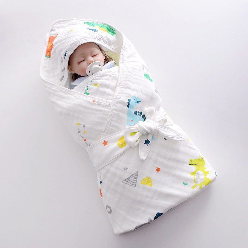 Yang Ma made newborn baby quilt six layers of newborn cotton yarn cloth Baby swaddling hug quilt pure cotton spring and autumn season in October
